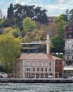 View from Bosphorus Strait overlooking T. C. Sariyer Muftulugu Volume Kemalettin Mosque, Rumeli Hisari, Istanbul, Turkey