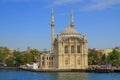 View from the Bosphorus to the Ortakoy Mosque, Istanbul, Royalty Free Stock Photo