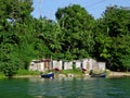 View of Boston Bay river and some metallic hovels Royalty Free Stock Photo