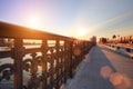 Boston Longfellow bridge at sunset Royalty Free Stock Photo