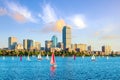 View of Boston Skyline in summer afternoon Royalty Free Stock Photo