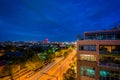 View of Boston Street at night, in Canton, Baltimore, Maryland