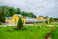 View of a botanical garden pavillion inside of the esterhazy palace park in Eisenstadt, Austria...IMAGE