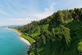 View From Botanical Garden Of Sea Bay And Railroad Royalty Free Stock Photo