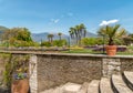 View of Botanical Gardens of Villa Taranto, located on the shore of Lake Maggiore in Pallanza, Italy. Royalty Free Stock Photo