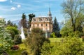 View of Botanical Gardens of Villa Taranto, located on the shore of Lake Maggiore in Pallanza, Italy. Royalty Free Stock Photo