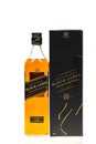 View of bottle of whisky with box Johnnie Walker Black Label. Royalty Free Stock Photo