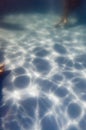 View of the bottom of a swimming pool with a rippled light effect Royalty Free Stock Photo