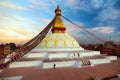 Boudha boudhanath stupa sunset Nepal buddhism Kathmandu Royalty Free Stock Photo