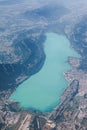 View of Bourget lake in Aix les Bains, France