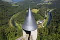 The view from Bourscheid Castle over the valley Royalty Free Stock Photo