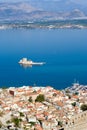 View on bourtzi castle in nafplion greece Royalty Free Stock Photo