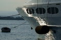 View on the bow of luxary yacht.