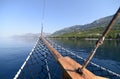 View from the bow of the ship. Cruise. Royalty Free Stock Photo
