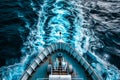 A view of the bow of a ship in the ocean Royalty Free Stock Photo
