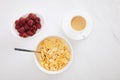 Top view of bowl of cornflakes