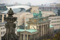 View of the Brandenburg Gate (Brandenburger Tor) is very famous architectural monument in the heart of Berlin's Mitte district