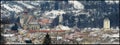 View of Brasov center in a winter day, Romania Tampa mountain top