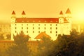View of Bratislava castle on the sunrise in Bratislava, Slovakia Royalty Free Stock Photo