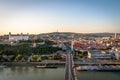 View on Bratislava from the new bridge SNP bridge Royalty Free Stock Photo