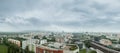 Panorama of Bratislava in Dark Rainy Day