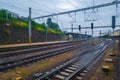 View of Bratislava train station on a rainy day