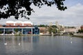 A view of Brayford Pool with the Odeon cinema and the Cathedral