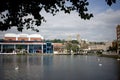 A view of Brayford Pool with the Odeon cinema and the Cathedral