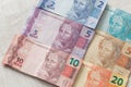 View of the Brazil money / reais. Royalty Free Stock Photo