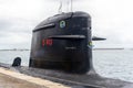 View of the Brazilian Navys Riachuelo S40 submarine, parked in the seaport of the city of Salvador, Bahia