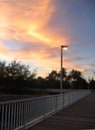 View of a breathtaking and fiery sunrise from the Nightcliff jetty. Darwin. NT Australia f