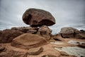 Bretonic Coast and Beach with Granite Rocks at the Cote de Granit Rose - Pink Granite Coast