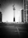 A view from the Brickell Avenue Bridge, Miami, Florida. Royalty Free Stock Photo