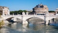 View of Bridge and Castle of Holy Angel in Rome