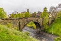 A view of the bridge from the Cathedarl Precinct leading towards the Necropolis in Glasgow Royalty Free Stock Photo