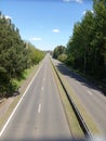 View from a Bridge Crossing a Closed Four Lane Road Royalty Free Stock Photo