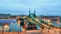 View on bridge at early morning in Budapest