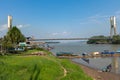 View of the bridge of El Coca on the Napo River. Puerto Francisco de Orellana. Ecuador. Amazon. South America Royalty Free Stock Photo