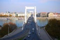 View of the bridge Erzsebet Bridge in Budapest. Royalty Free Stock Photo