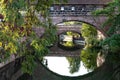 View of the bridge in the form of a building on the Pegnitz River in Nuremberg Germany Royalty Free Stock Photo