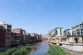 View from the bridge in Girona old town in Spain Royalty Free Stock Photo