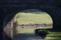 View through bridge, Lancaster canal near Borwick