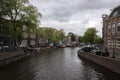 View From The Bridge At The Leidesgracht Canal Seeing The Prinsengracht Canal At Amsterdam The Netherlands 2-9-2022