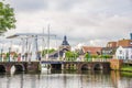 View at the Bridge over Canal in Enkhuizen, Netherlands Royalty Free Stock Photo