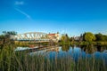 View at bridge over the Narew river and baroque Church of the Ho Royalty Free Stock Photo