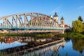 View at bridge over the Narew river and baroque Church of the Ho Royalty Free Stock Photo