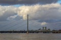 view of the bridge over the Rhine river in Dusseldorf Royalty Free Stock Photo