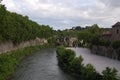 A view from the bridge over the Tiber river, Rome, Italy Royalty Free Stock Photo