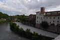 A view from the bridge over the Tiber river, Rome, Italy Royalty Free Stock Photo