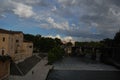 A view from the bridge over the Tiber river, Rome, Italy Royalty Free Stock Photo